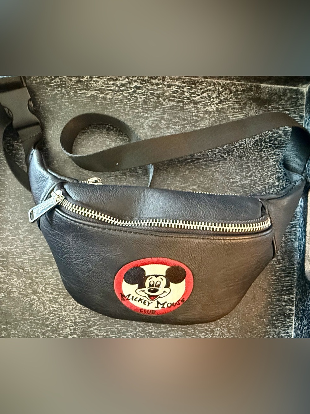 Loungefly Black Belt/Crossbody Bag with Mickey Patch